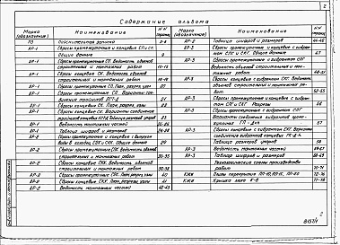 Состав альбома. Типовой проект 820-02-9cАльбом 1. Общая пояснительная записка и строительно-монтажные чертежи.     