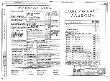Состав альбома. Типовой проект 252-1-79Альбом 1 Архитектурно-строительные чертежи ниже отм.0.000