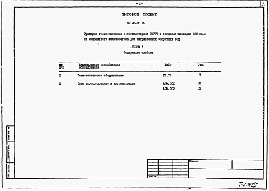 Состав альбома. Типовой проект 901-6-98.89Альбом 5 Спецификации оборудования    