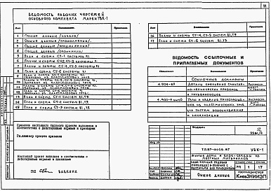 Состав альбома. Типовой проект 87-0149.87Альбом 8 Узлы архитектурно-строительных решений. Узлы внутреннего водопровода и канализации. Вертикальный транспорт. УАС 2-1, УВК 1