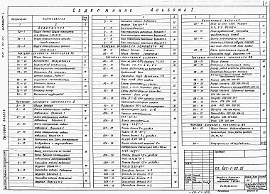 Состав альбома. Типовой проект 407-1-89.85Альбом 1 Общая пояснительная записка. Тепломеханическая часть.Электротехническая часть. Архитектурно-строительные решения.Отопление и вентиляция.Водопровод и канализация.Спецификации оборудования