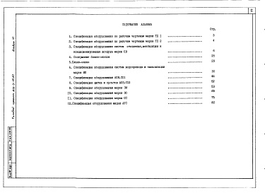 Состав альбома. Типовой проект 416-3-15.87Альбом 6 Спецификации оборудования
