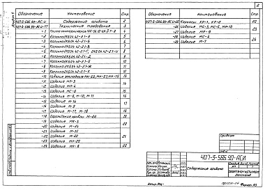 Состав альбома. Типовой проект 407-3-588.90Альбом 4 Строительные изделия (из ТП407-3-586.90)     
