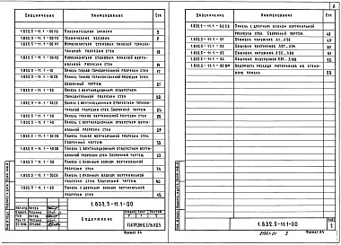 Состав альбома. Серия 1.832.5-11 ПанелиВыпуск 1 Панели с обшивками из асбостоцементных листов. Рабочие чертежи