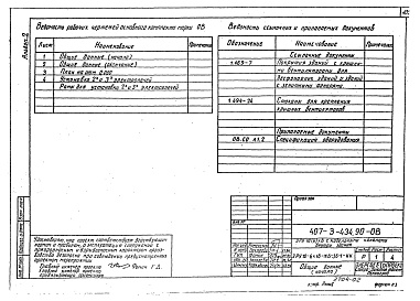Состав альбома. Типовой проект 407-3-434.90Альбом 2 Электротехнические чертежи. Строительные чертежи. Электротехнические чертежи 2. Строительные чертежи 2. Отопление и вентиляция
