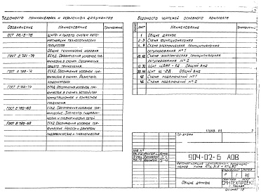 Состав альбома. Типовой проект 904-02-6Альбом 11 Кондиционер с рециркуляцией, воздухонагревателем первого подогрева и тремя доводчиками. Часть 1. Электрическая схема регулирования