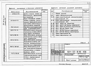 Состав альбома. Типовой проект 904-02-16.85Альбом 17 Кондиционер с рециркуляцией, воздухонагревателем первого подогрева и четырьмя доводчиками. Электрическая система регулирования (КТЦ2-10...КТЦ2-80)