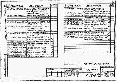 Состав альбома. Типовой проект 901-1-34.86Альбом 7 Подземная часть глубиной 19,8 м. Изделия