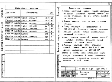 Состав альбома. Типовой проект 902-5-41.87Альбом 2 Строительные изделия    