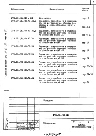 Состав альбома. Типовой проект 273-20-137.83Альбом 4 Ведомости потребности в материалах