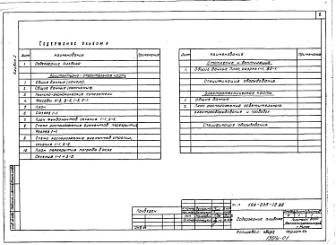 Состав альбома. Типовой проект 198-235-12.86Альбом 1 Архитектурно-строительная и электротехническая часть