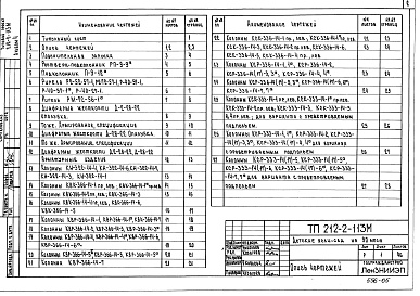 Состав альбома. Типовой проект 212-2-113мАльбом 4 Изделия заводского изготовления