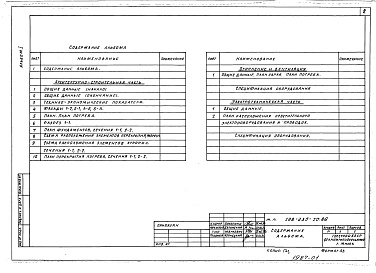 Состав альбома. Типовой проект 198-235-10.86Альбом 1 Архитектурно-строительная и электротехническая часть