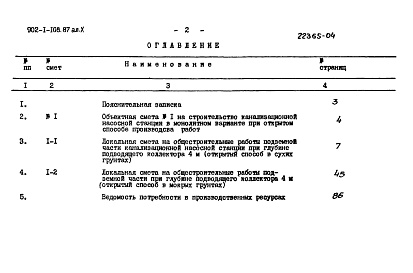 Состав альбома. Типовой проект 902-1-108.87Альбом 10 Сметы. Подземная часть.  