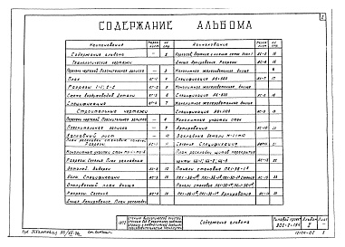 Состав альбома. Типовой проект 902-2-154Альбом 2 Блок аэротенков. Типы А6-560, А6-800, А6-1100. Сборный вариант