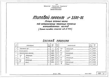 Состав альбома. Серия 3.501-35 ЛитыеВыпуск 1  Рабочие чертежи