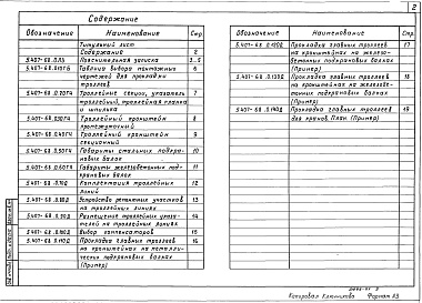 Состав альбома. Серия 5.407-68 ПрокладкаВыпуск 0 Материалы для проетирования