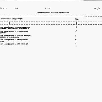 Состав фльбома. Типовой проект 812-1-27Альбом 3 – Заказные спецификации.     