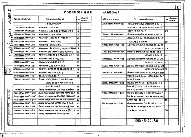 Состав альбома. Типовой проект 503-5-22.86Альбом 3 Сборные железобетонные изделия