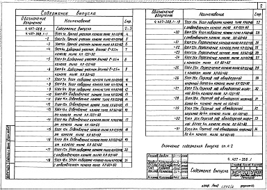 Состав альбома. Серия 4.407-268 УзлыВыпуск 1 Узлы кабельных каналов. Рабочие чертежи
