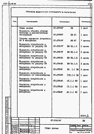 Состав альбома. Типовой проект 87-0150.87Альбом 6 Ведомости потребности в материалах на блок-секцию
