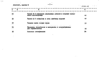 Состав альбома. Типовой проект 246-9-23Альбом 2 Сметы, заказные спецификации