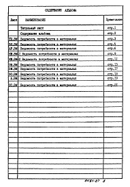 Состав альбома. Типовой проект 902-2-405.86Альбом 8 Ведомости потребности в материалах  