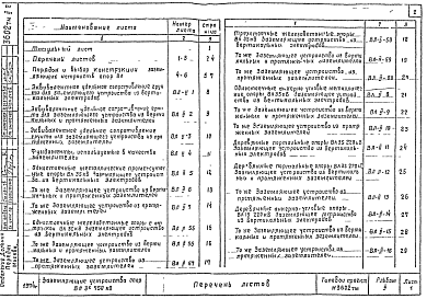 Состав альбома. Серия 3602ТМ ЗаземляющиеАльбом 2 Чертежи заземляющих устройств