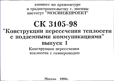 Состав Шифр СК3105-98 Конструкции пересечения теплосети с подземными коммуникациями (1998 г.)