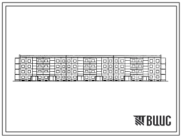 Типовой проект 111-76-51сп/1 Крупнопанельный 4-этажный 6-секционный 56-квартирный дом с квартирами 1Б-2Б-3Б