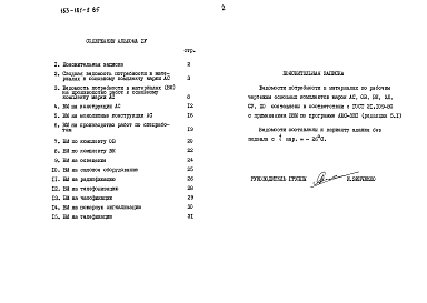 Состав альбома. Типовой проект 163-181-2.85Альбом 4 Ведомости потребности в материалах