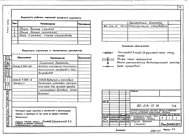 Состав альбома. Типовой проект 183-216-25.86Альбом 1 Архитектурно-строительные чертежи. Чертежи по инженерному оборудованию