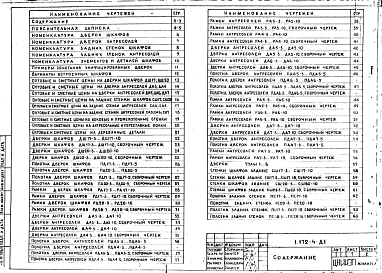 Состав альбома. Серия 1.172-4 ВстроенныеВыпуск 1 Рабочие чертежи