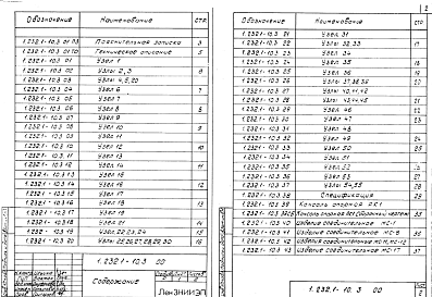 Состав альбома. Серия 1.232.1-10 Сборные Выпуск 3 Монтажные узлы стен. Изделия соединительные. Рабочие чертежи.