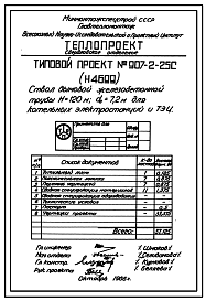 Состав Типовой проект 907-2-25с Труба дымовая железобетонная Н=120 м, До=7,2 м для котельных электростанций и ТЭЦ