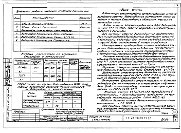 Состав альбома. Типовой проект 26-0111.13.87Часть 0-3 Водопровод и канализация ниже отм. 0.000