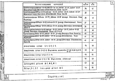 Состав альбома. Серия 1.288-1 Санитарно-техническиеВыпуск 1 Строительные чертежи совмещенных кабин типа "Колпак" из тяжелого цементного бетона и керамзитобетона