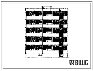 Типовой проект 126-074/1 Пятиэтажная блок-секция с торцевыми окончаниями на 15 квартир (двухкомнатных 2А-5, 2Б-10). Для строительства в 4Г климатическом подрайоне г.Астрахани и области