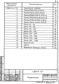Состав альбома. Серия 1.831.9-3 ПерегородкиВыпуск 1 Панели железобетонные. Технические условия. Рабочие чертежи