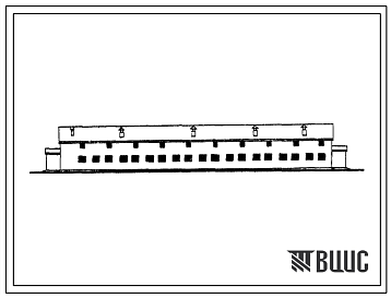 Фасады Типовой проект 801-185 Телятник на 216 мест до 6-ти месячного возраста (для племенной фермы на 400 коров). Для строительства в районах с расчетной наружной температурой -20, -30 и -40 0С.