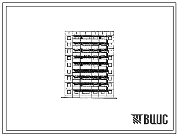 Фасады Типовой проект 97-0298.86 Блок-секция 9-этажная 45-квартирная рядовая для малосемейных 1А.1А.1Б.1Б.1Б