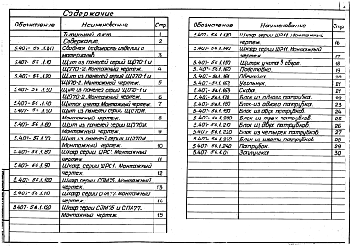 Состав альбома. Серия 5.407-56 УстановкаВыпуск 1 Монтажные чертежи