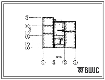 Типовой проект П-5-10(141-210-25(1.2)) Бытовые помещения в подвале жилого дома двух-этажного 1-квартирного с квартирой в двух уровнях 5б для индивидуального строительства, (убежище на 10 человек, размеры убежища 11,1м на 10,8м, режимы вентиляции 1,2).