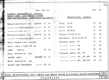 Состав альбома. Серия 1.189-6 БлокиВыпуск 2 Элементы железобетонных шахт пассажирских лифтов с противовесом сзади кабины (утолщение стенок блоков к верху)
