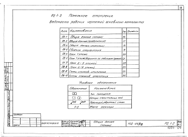Состав альбома. Типовой проект 152-09/1.2Альбом 10 Панельное отопление выше отм. 0.000 (Р2.1-2)