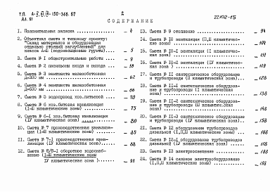 Состав альбома. Типовой проект А-II,III,IV-150-368.87Альбом 11 Смета для здания класса A-III. Водонасыщенные грунты     