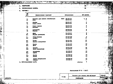 Состав альбома. Шифр РТ 2102Альбом 2 Рабочие чертежи (1970 года)