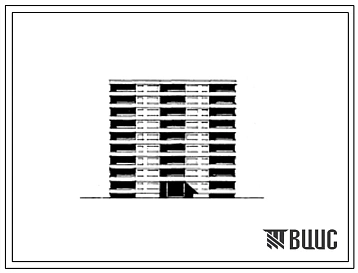 Типовой проект 82-03/1 Девятиэтажная блок-секция рядовая с торцовыми окончаниями на 54 квартиры с шагом поперечных стен 6,0 м для строительства в IВ климатическом подрайоне, II и III климатических районах.