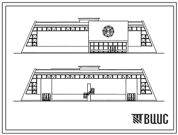 Типовой проект 291-8-18с.87 Физкультурно-оздоровительный комплекс в легких металлических конструкциях (ФОК-2-с). Сейсмичность 7, 8, 9 баллов. Здание одноэтажное. Стены из трехслойных металлических панелей.