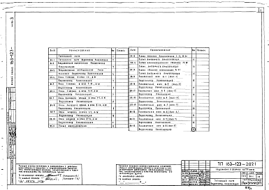 Состав альбома. Типовой проект 163-123-20.2.1Альбом 7 Водопровод и канализация выше отметки 0,000 (часть 3)